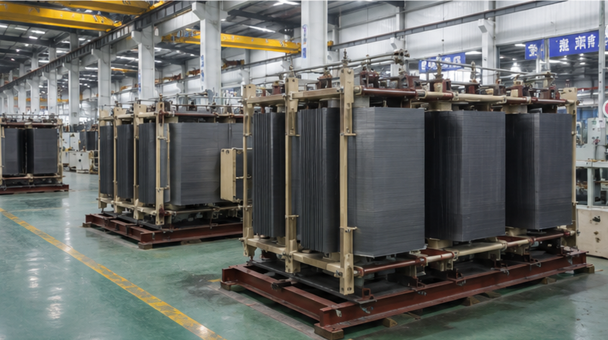 Transformer core design with CRGO silicon steel laminations.png